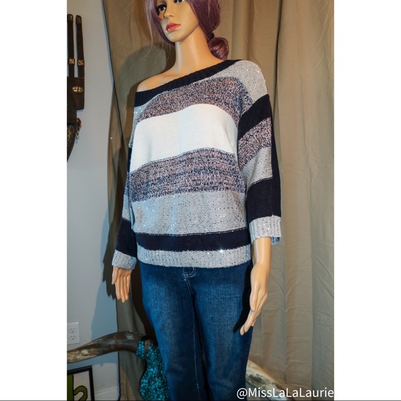 Scoop Neck Horizontal Striped Sweater 💛🌵 - Picture 4 of 8